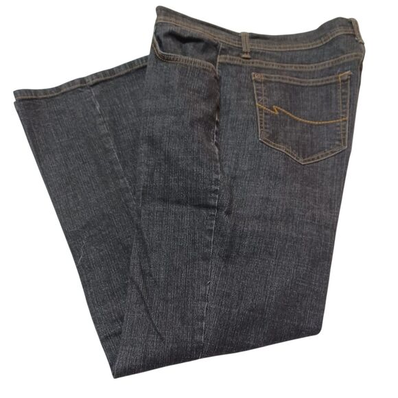 Faded Glory Jeans 12 Petite Womens Bootcut Black Mid Rise Stretch Denim 34x28 - Picture 3 of 9